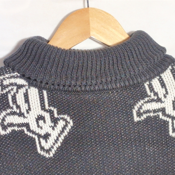 Vintage Joyrich Joy Logo Oversized Sz L Cotton Knit Sweater - Picture 3 of 9